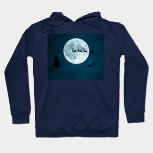 Santas Sleigh in the Moon Hoodie